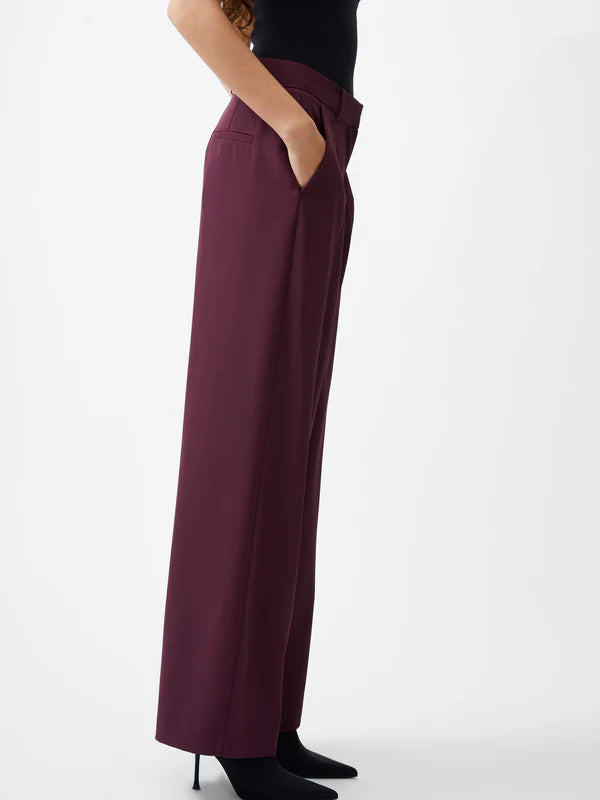 Harrie Suiting Trouser - Burgundy Red
