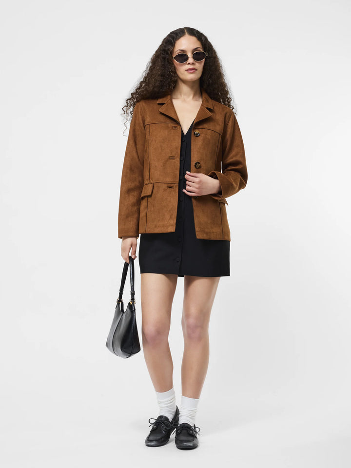 Laney Faux Suede Jacket - Tan