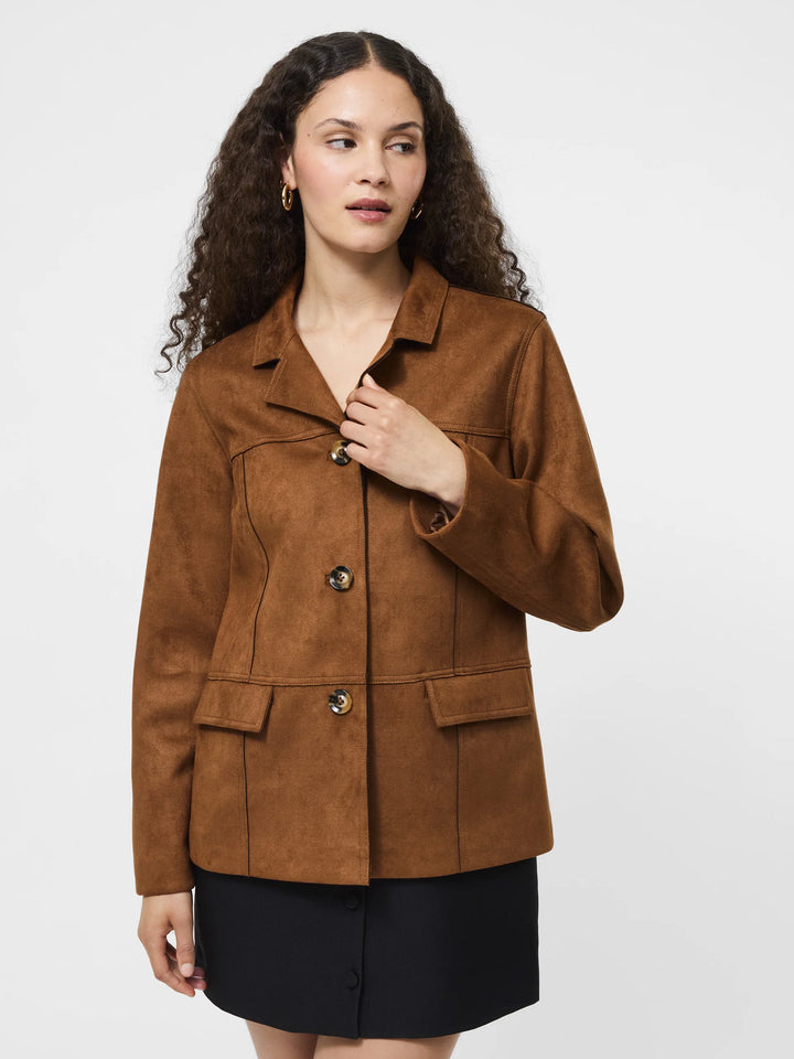 Laney Faux Suede Jacket - Tan