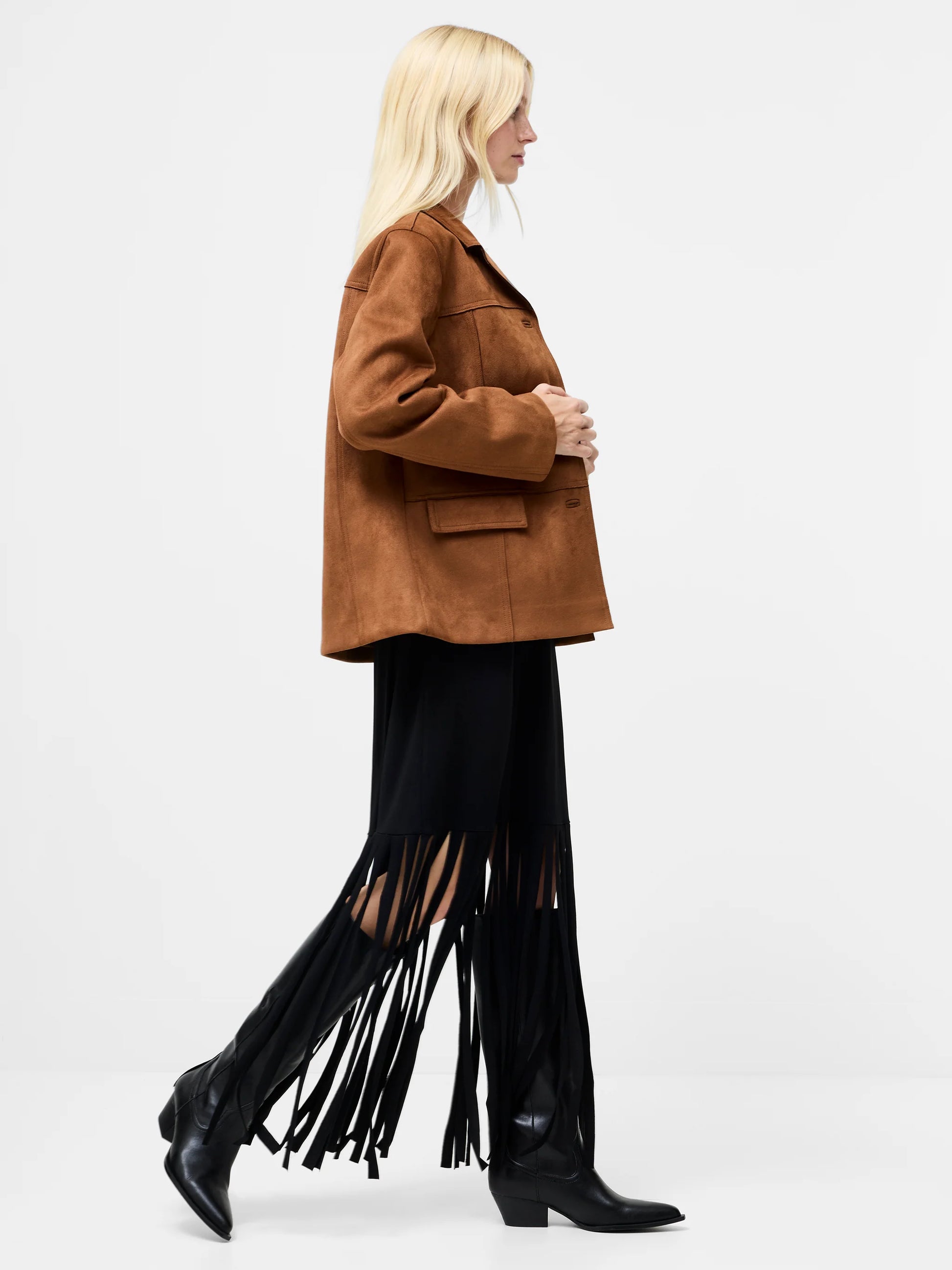 Laney Faux Suede Jacket - Tan