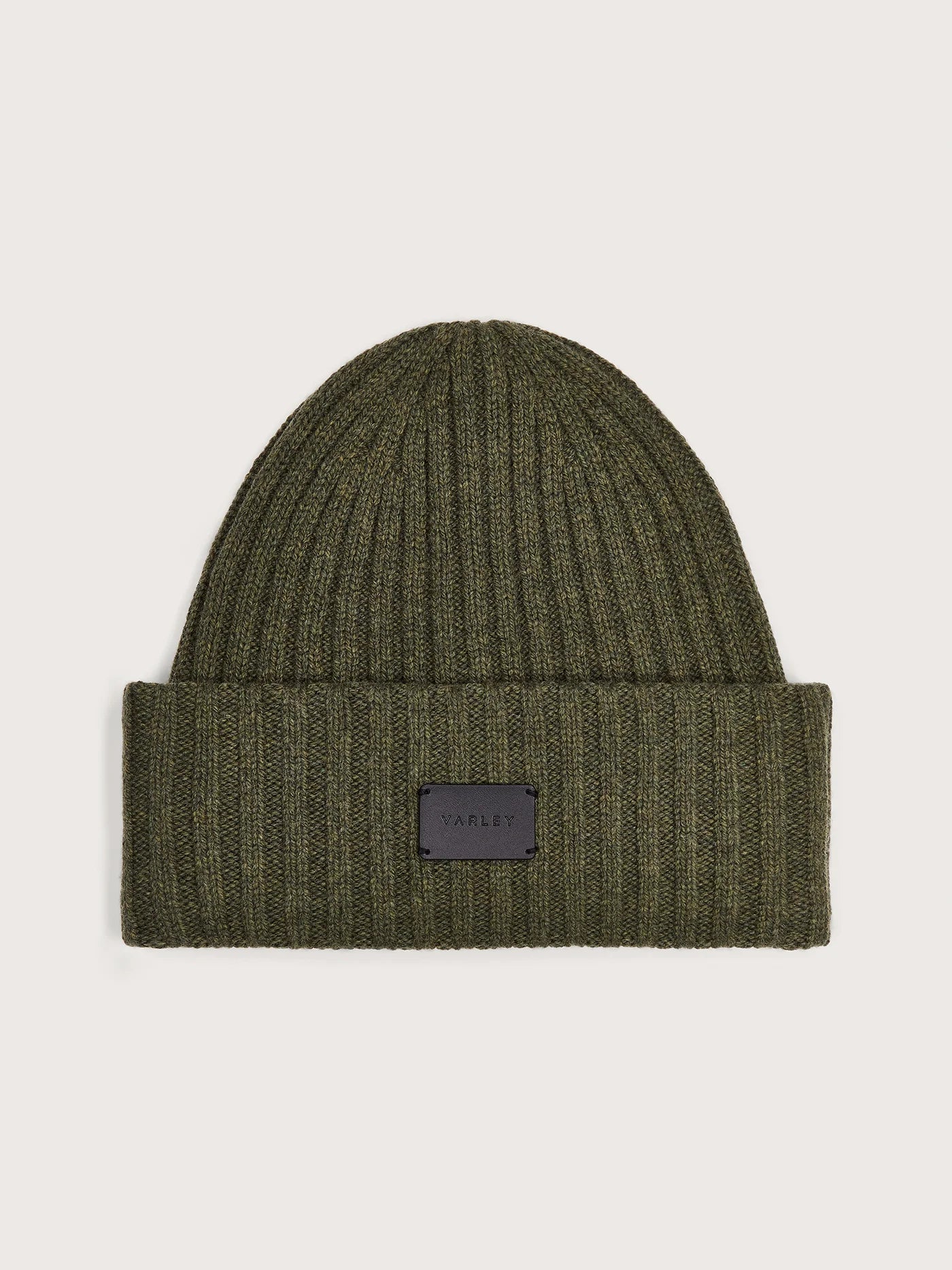 Elva Chunky Rib Beanie - Mid Olive Marl