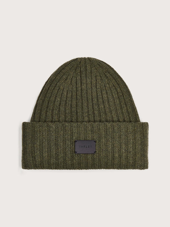 Elva Chunky Rib Beanie - Mid Olive Marl