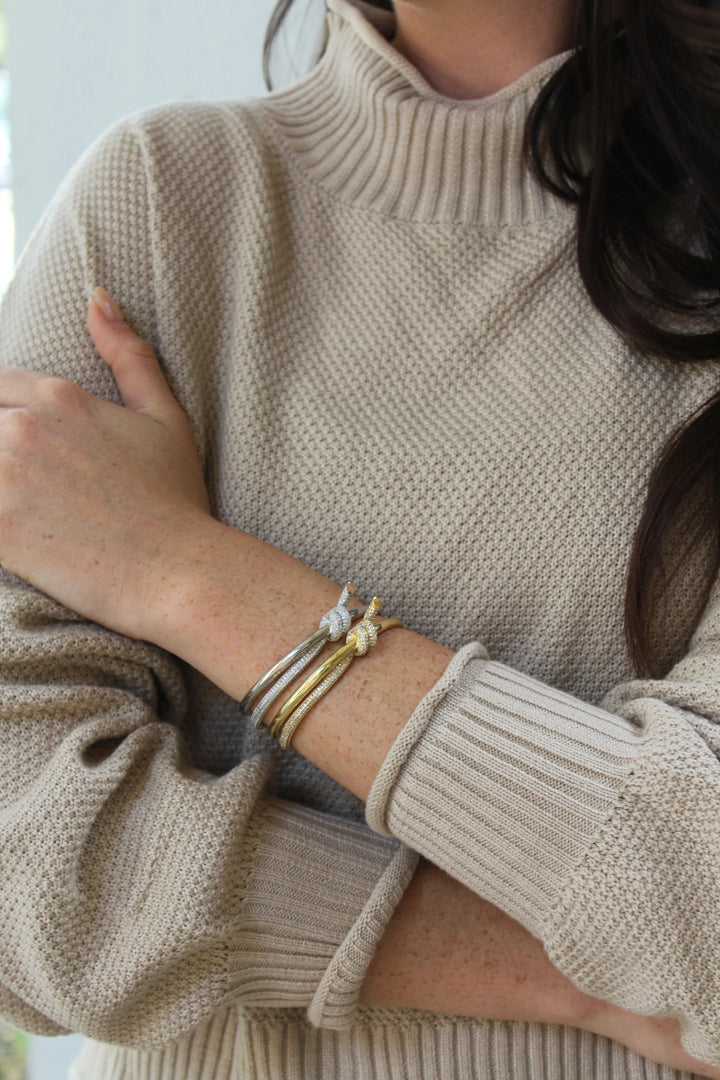 Pave Knot Bracelet - Silver