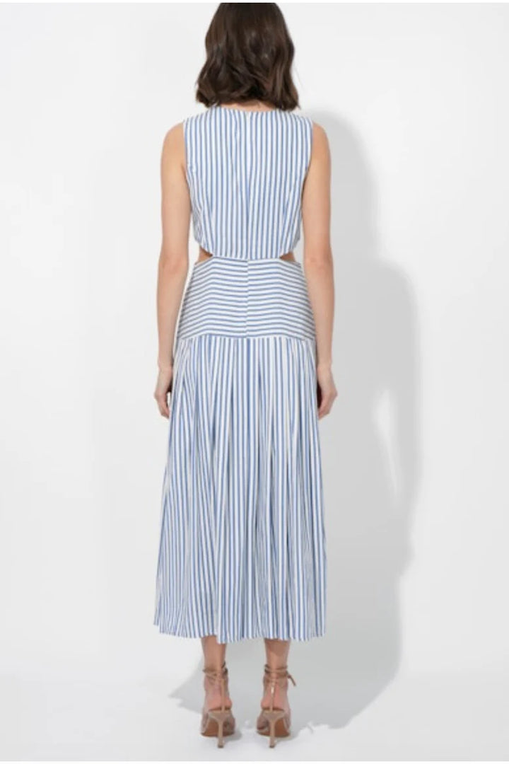 Zosia Cutout Maxi Dress - White/Blue