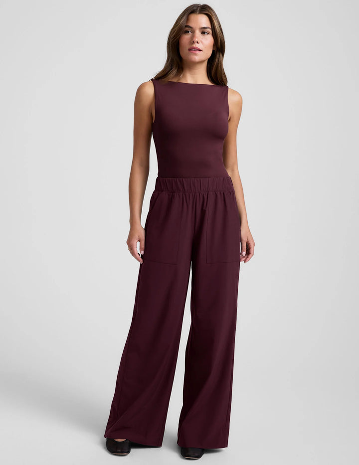 Easy Wide Leg Pant - Black Cherry