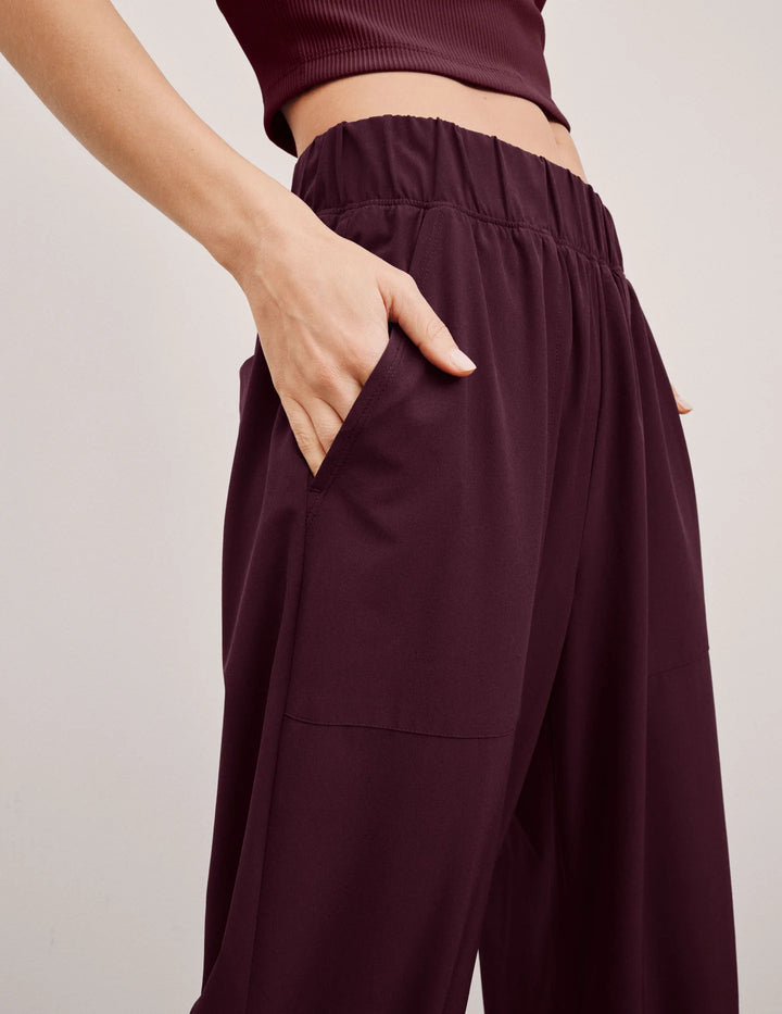 Easy Wide Leg Pant - Black Cherry