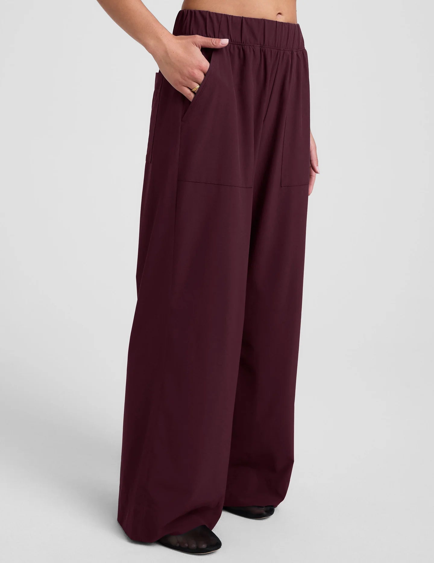Easy Wide Leg Pant - Black Cherry