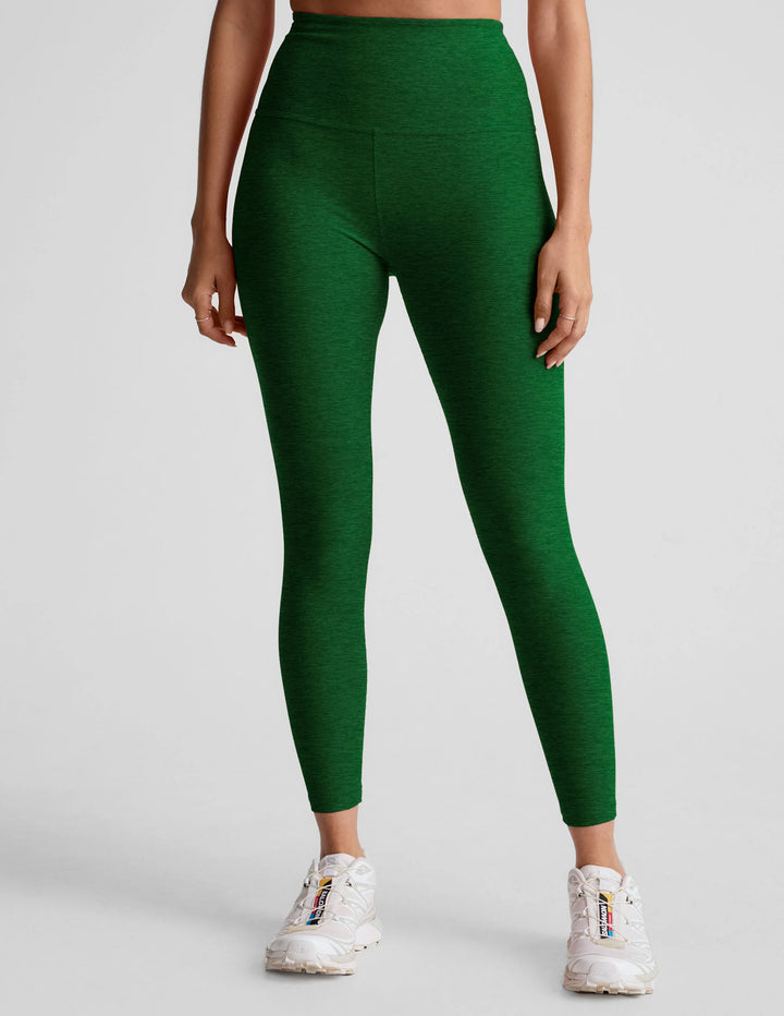 Spacedye Caught In The Midi High Waisted Legging - Summer Thyme Green Heather