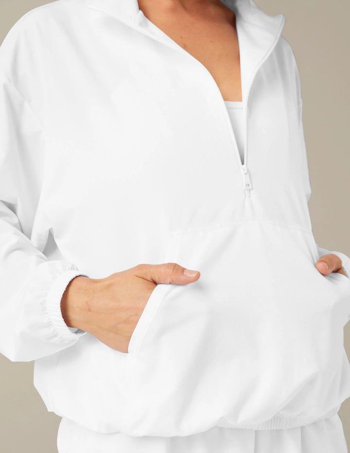 In Stride Half Zip Pullover - True White
