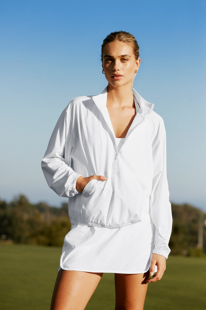 In Stride Half Zip Pullover - True White