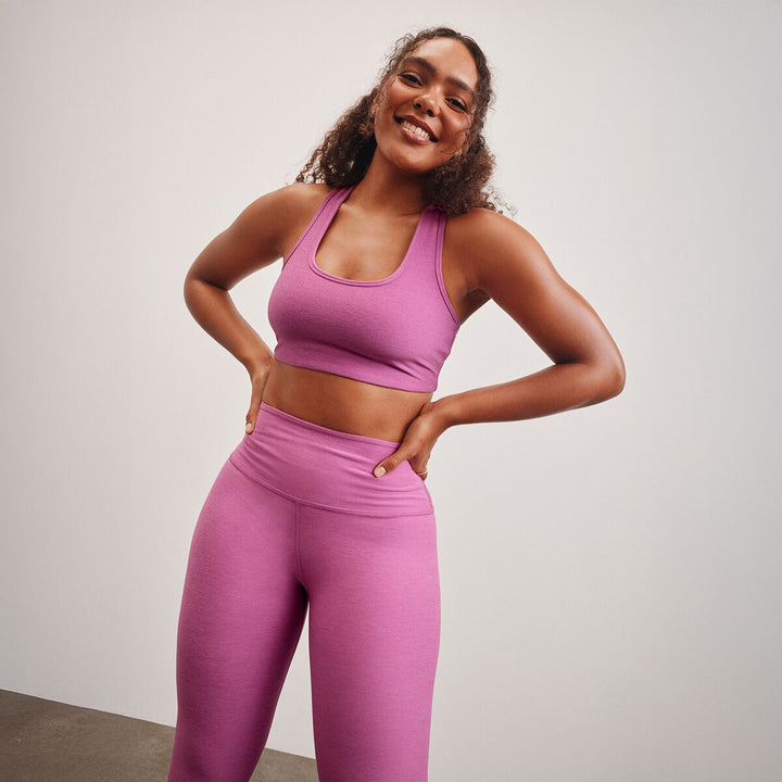 Spacedye Caught In The Midi High Waisted Legging - Sunset Violet Heather