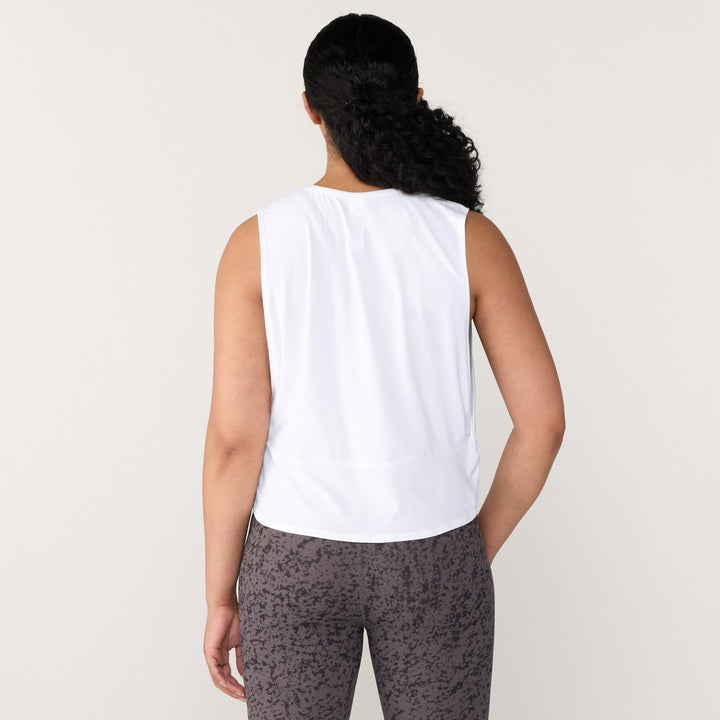 Featherweight Side Note Twist Tank - Cloud White