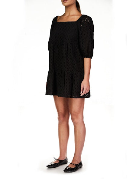 Weekender Babydoll Mini Dress - Black
