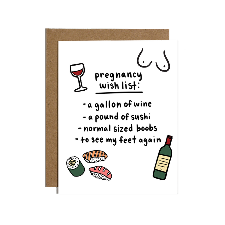 Pregnancy Wish List card