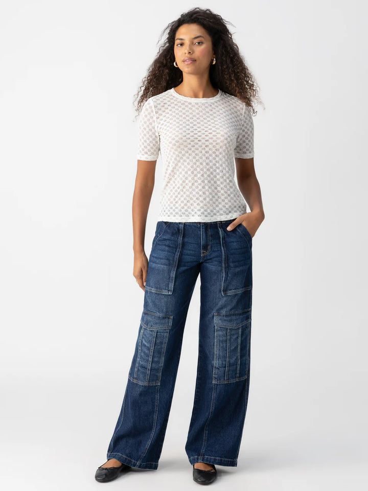 GEO Mesh Tee - Chalk