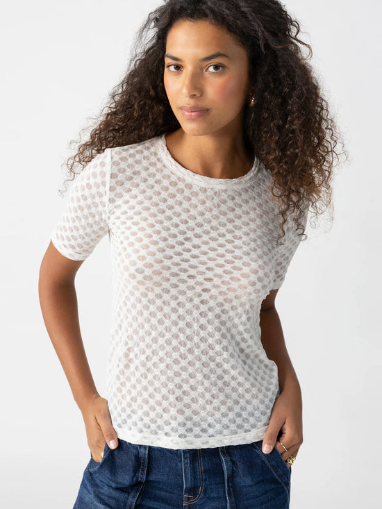 GEO Mesh Tee - Chalk