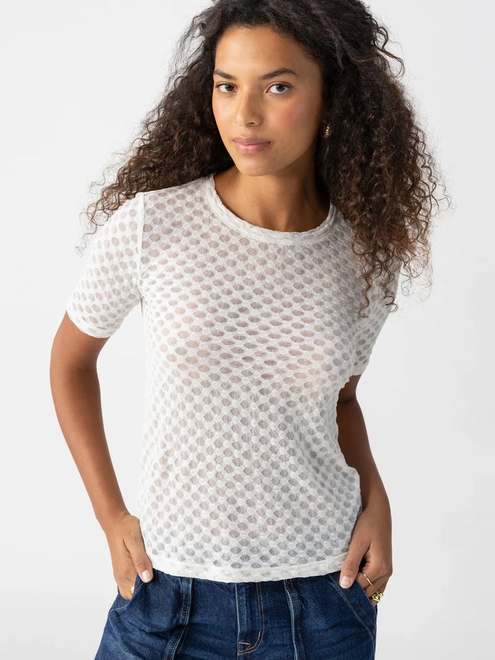 GEO Mesh Tee - Chalk