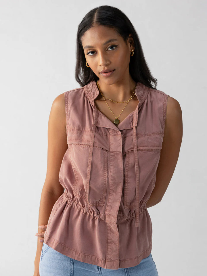 Leah Surplus Vest - Washed Clay
