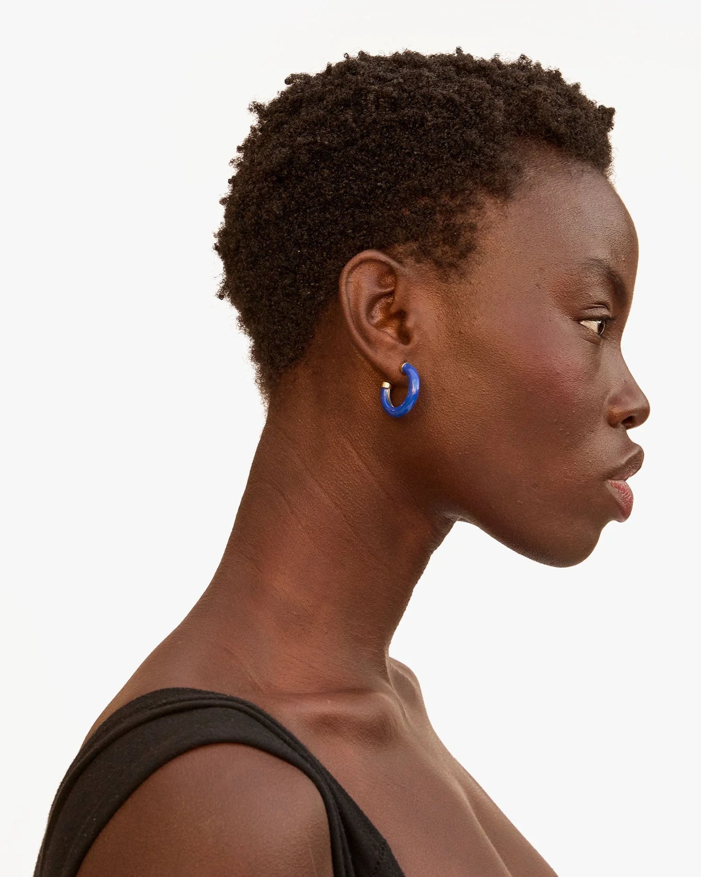 Le Tube Hoop Earrings - Cobalt