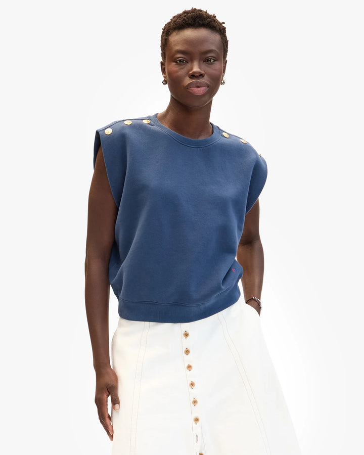 Le Vest w/ Gold Anchor Buttons - Navy