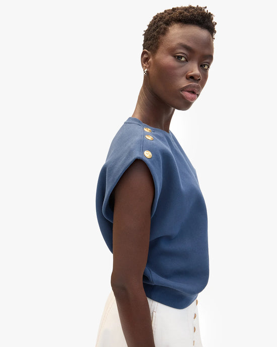 Le Vest w/ Gold Anchor Buttons - Navy