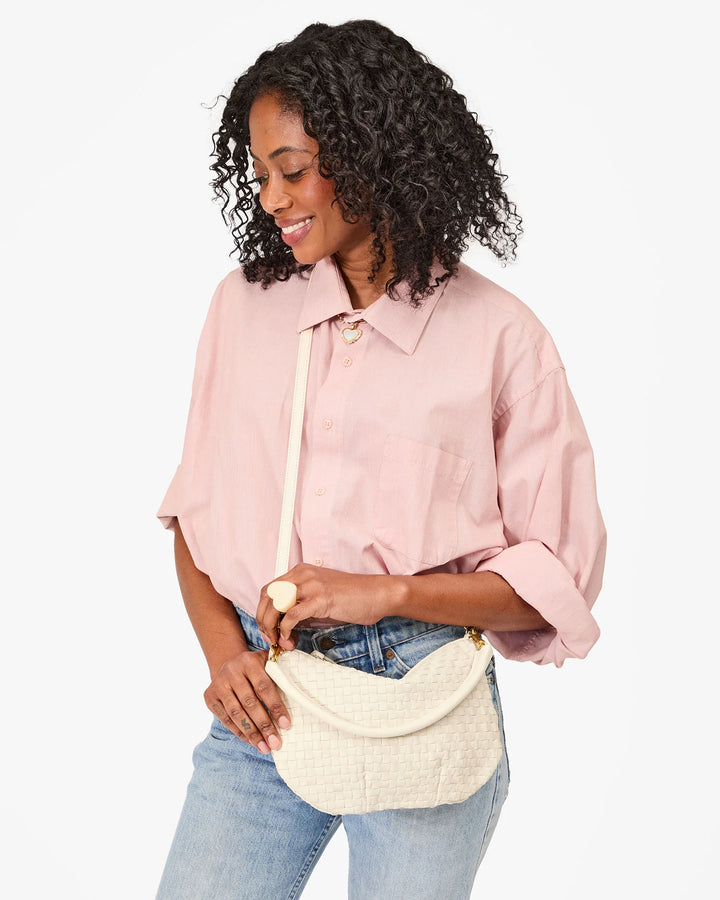 Petit Moyen Messenger - Woven Checker - Cream