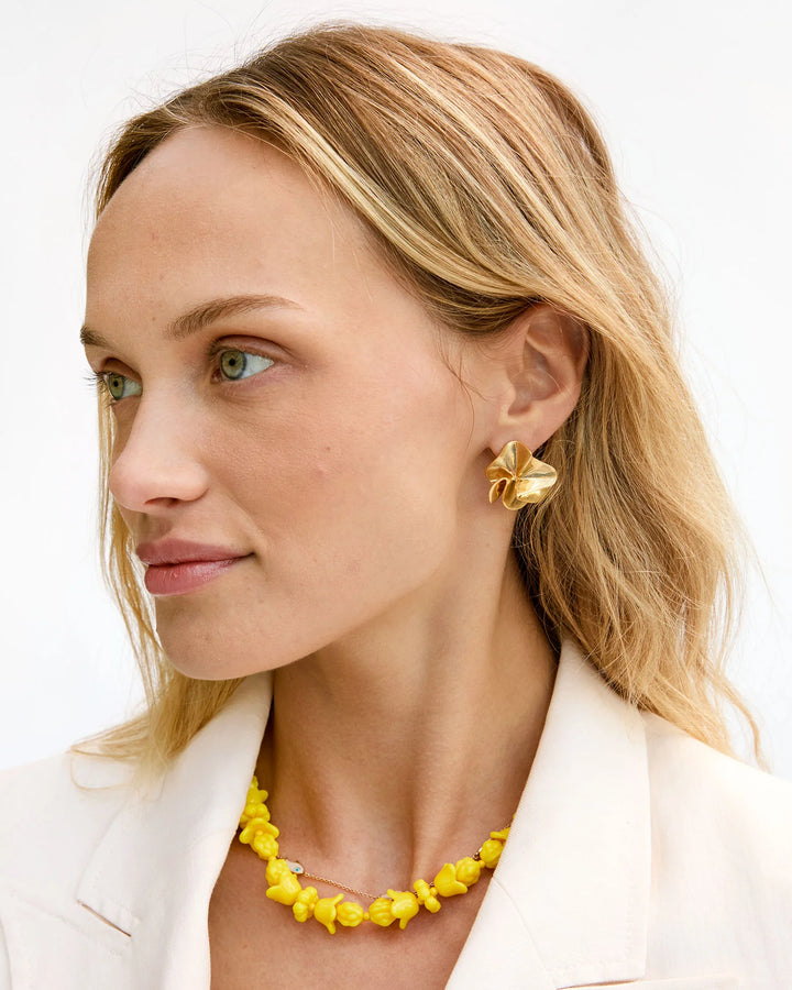 Statement Stud Earring - Vintage Gold