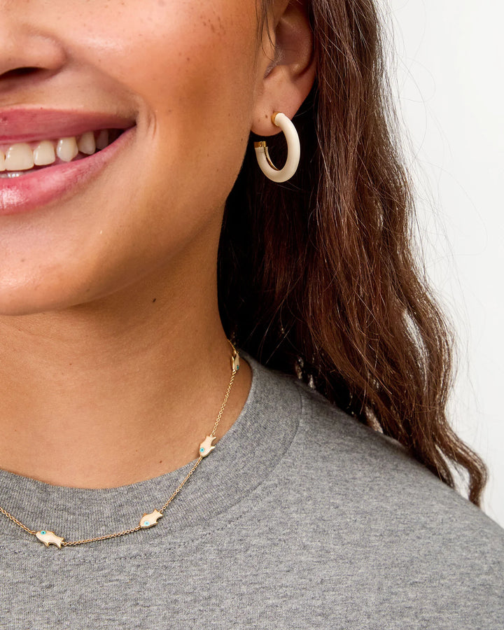 Le Tube Hoop Earrings - Cream