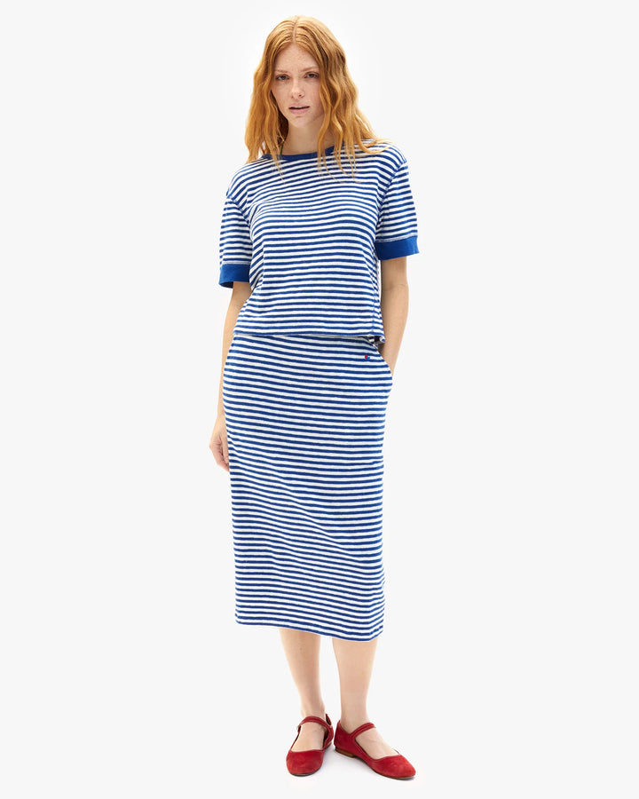Le Tube Skirt - Stripe Cobalt/Cream