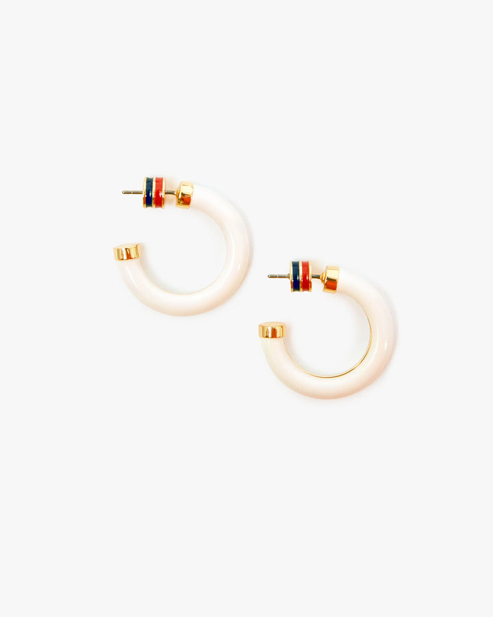 Le Tube Hoop Earrings - Cream