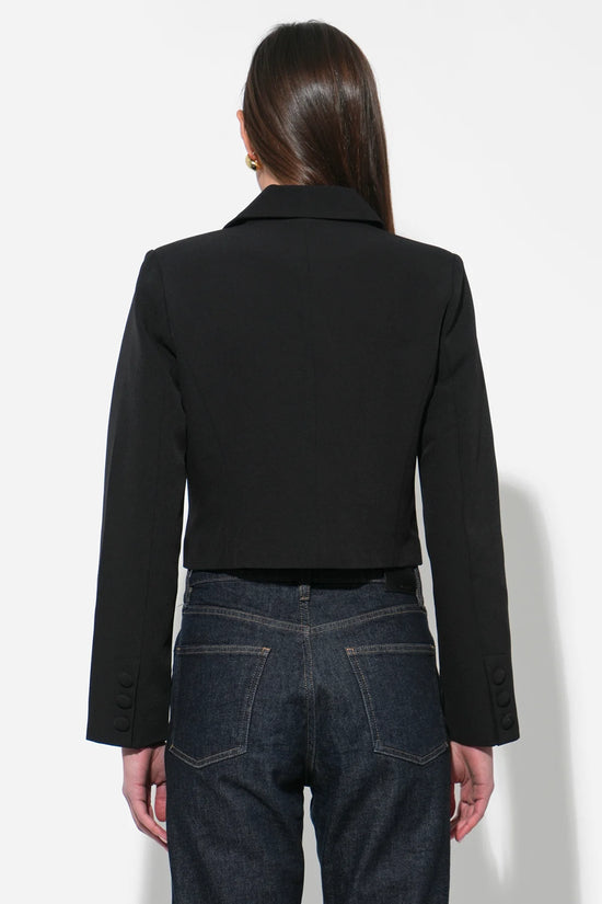Gretchen Double Breasted Cropped Blazer - Black
