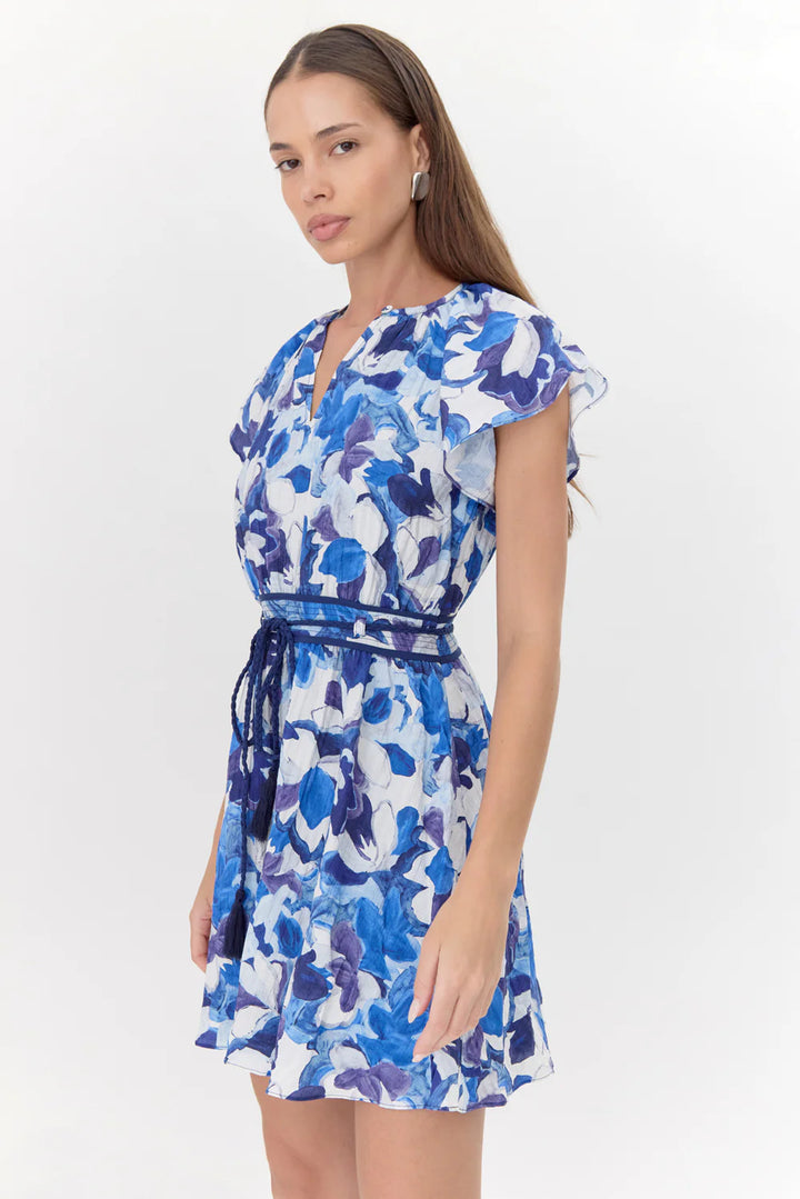 Aeila Textured Mini Dress - Blue