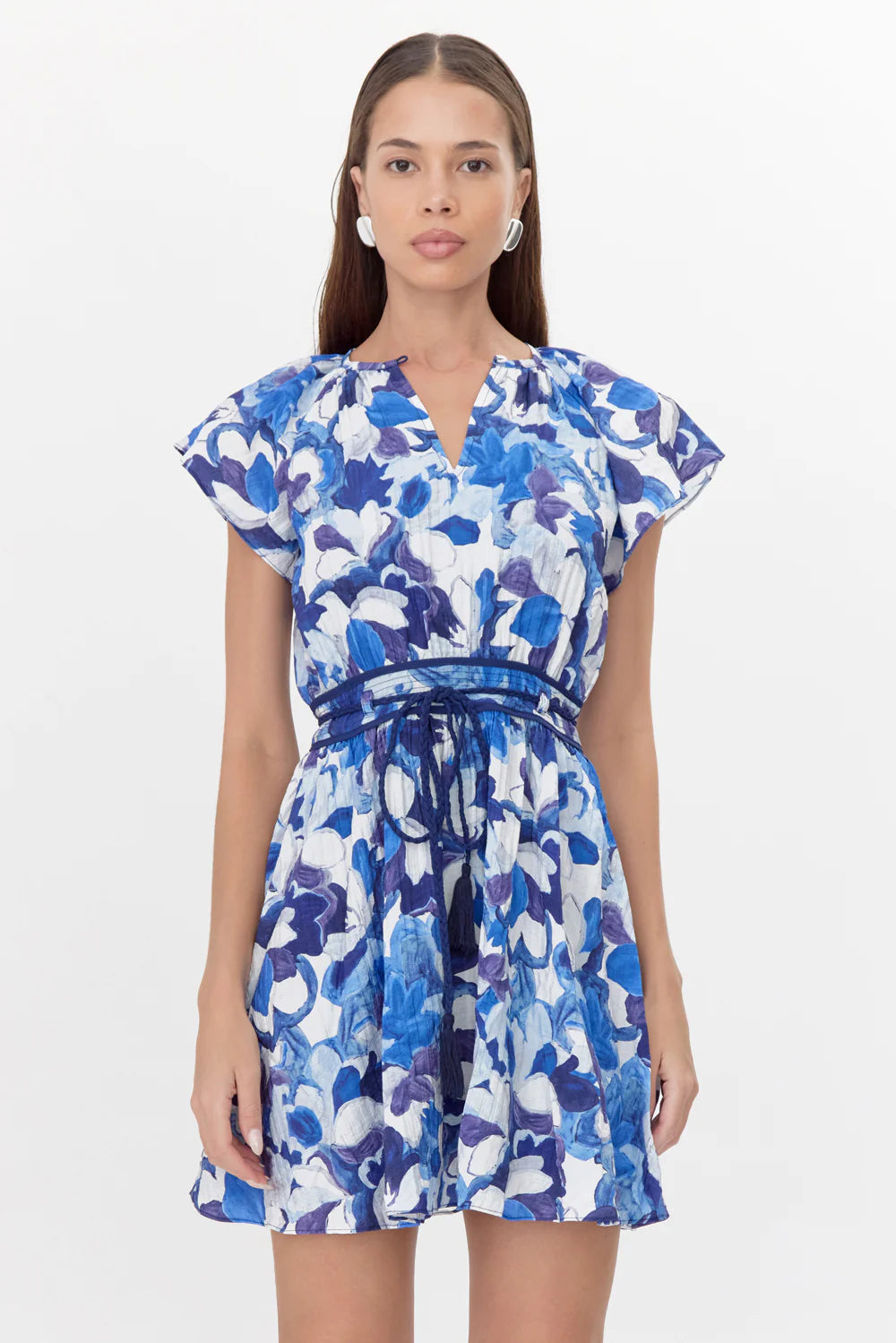 Aeila Textured Mini Dress - Blue