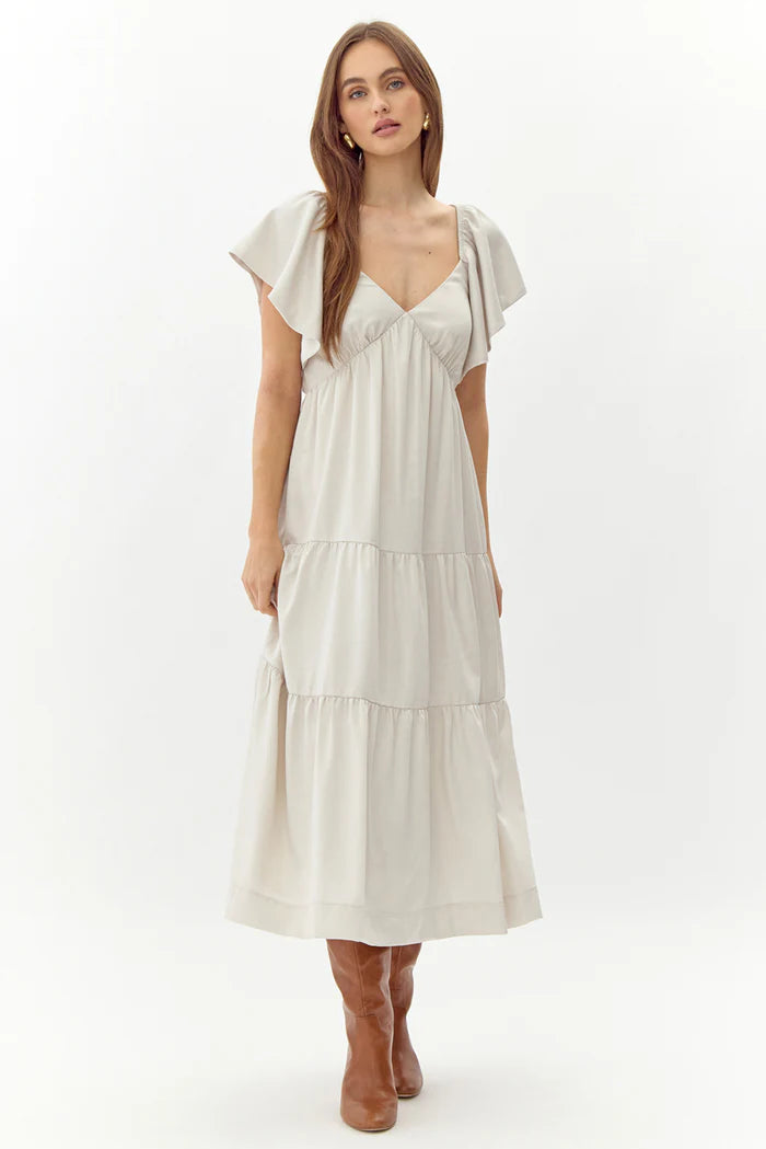 Tessa Midi Dress - Vanilla
