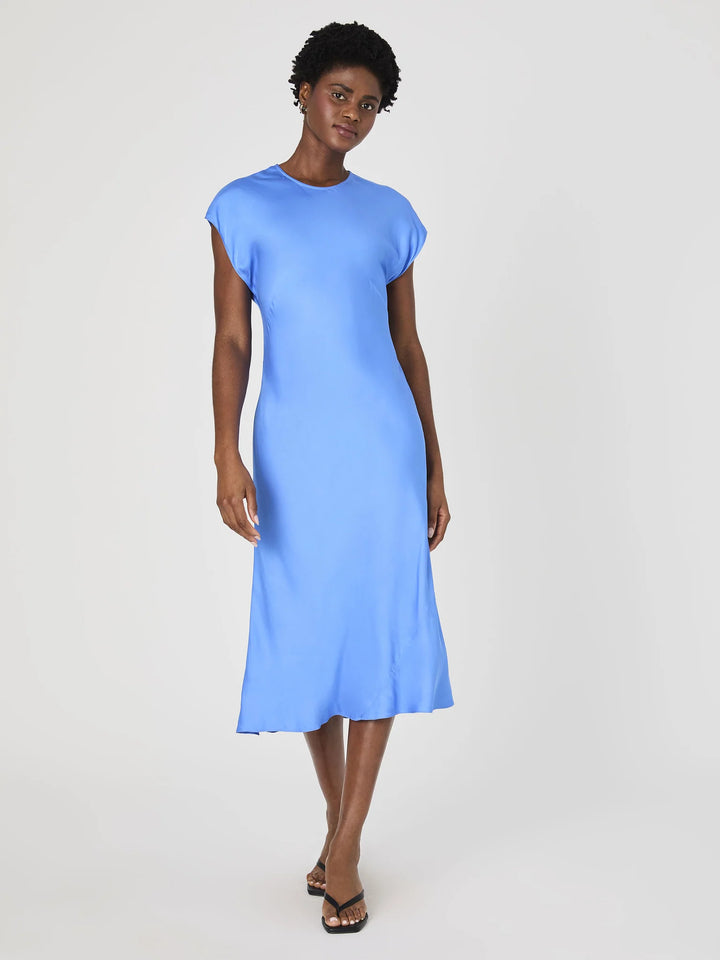 Ennis Satin Column Midi Dress - Ultramarine