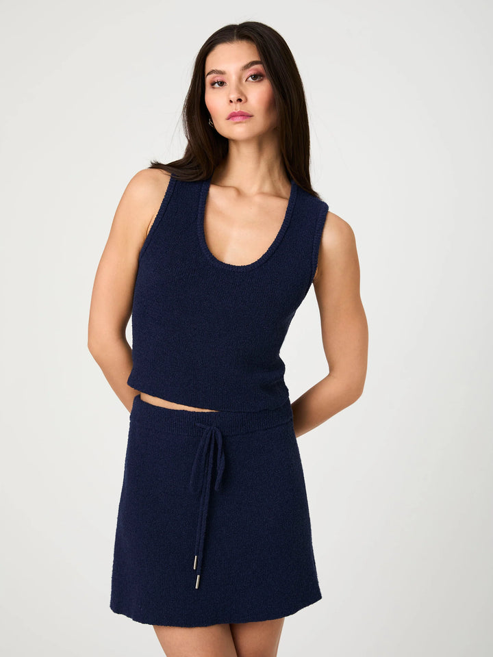 Terry Spun Mini Skirt - Midnight Blue