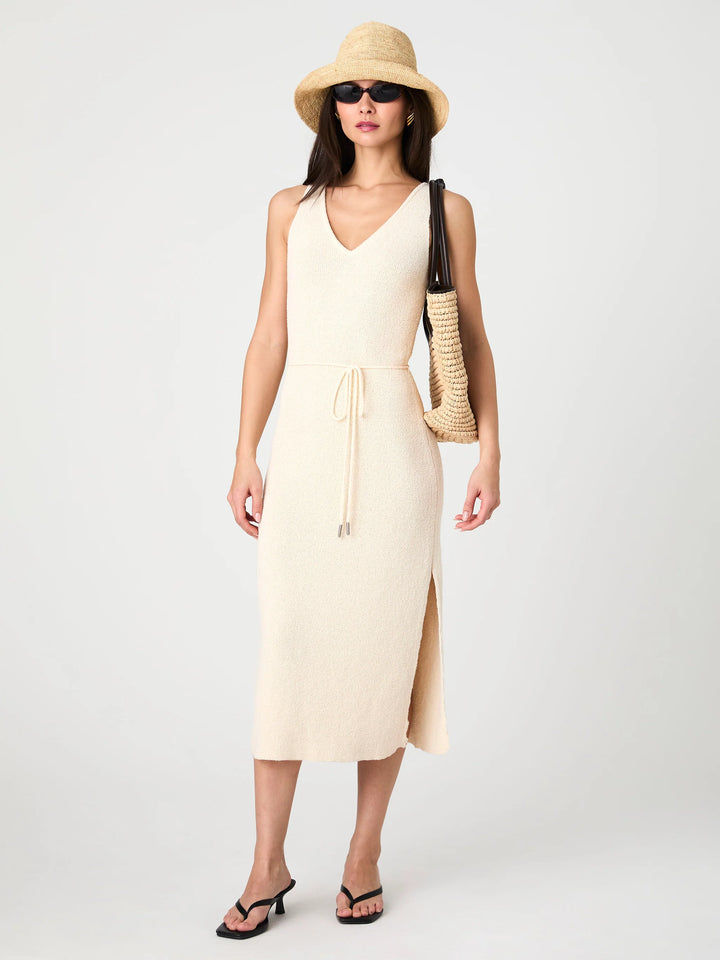 Terry Spun Midi Dress - Ecru