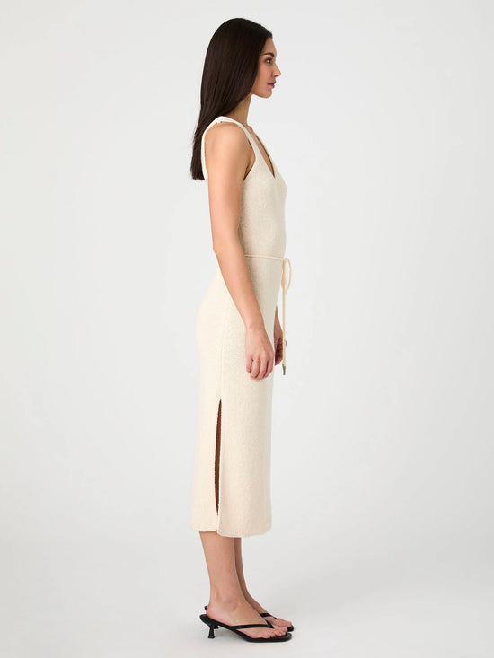Terry Spun Midi Dress - Ecru