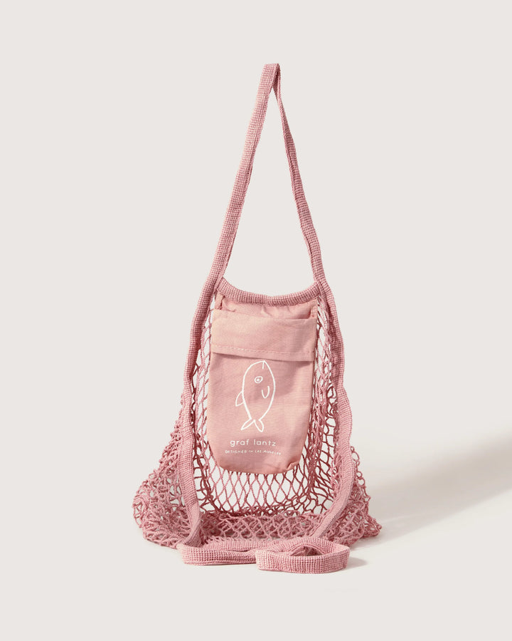 Ami Net Market Tote- Rose