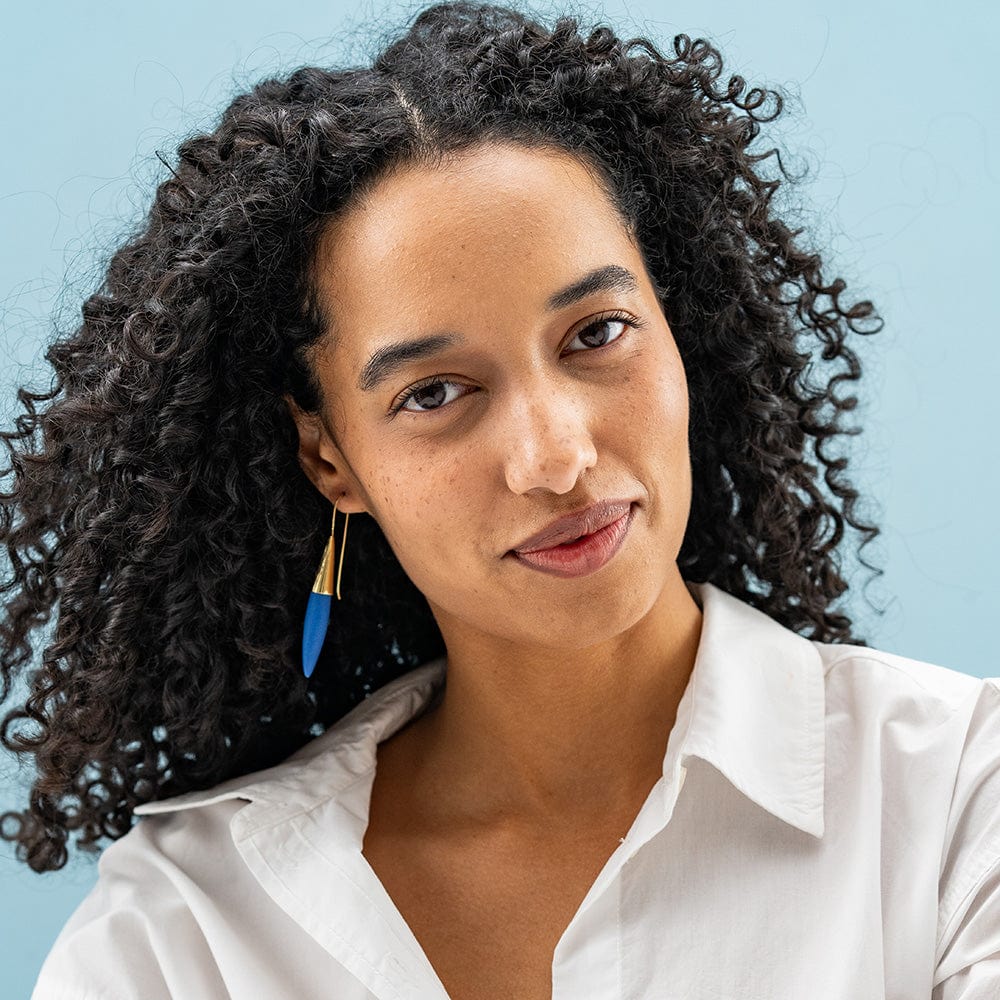 Elizabeth Ceramic Spike Earring - Blue