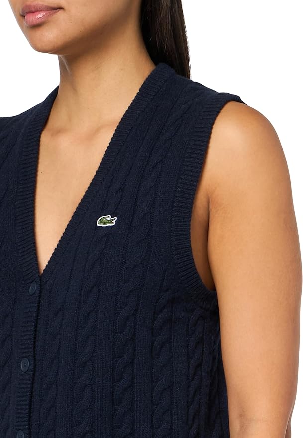 Button Front Vest - Navy Blue
