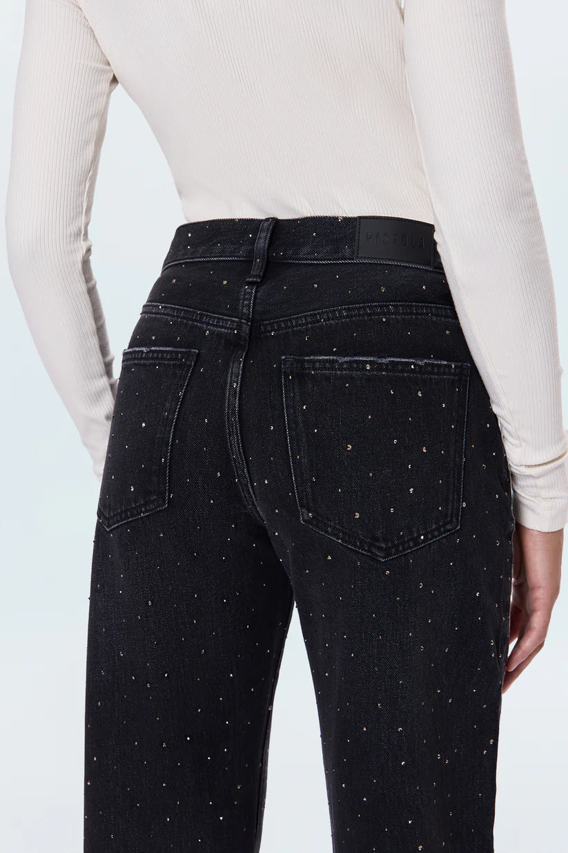 Lexi Mid Rise Bowed Straight Jean - Silver Screen