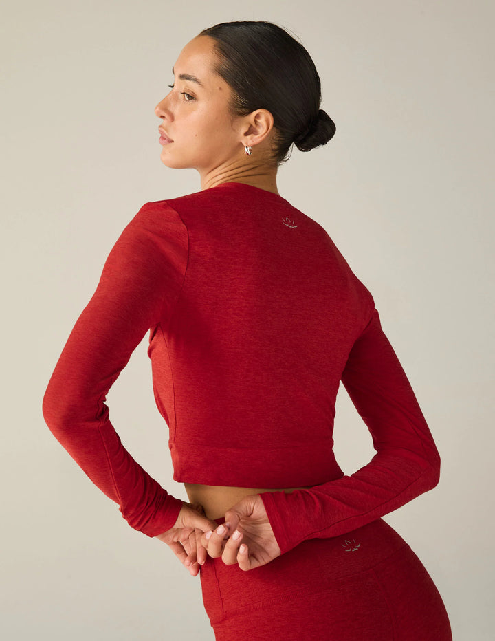 Featherweight Center Stage Crop Pullover -Ruby Red