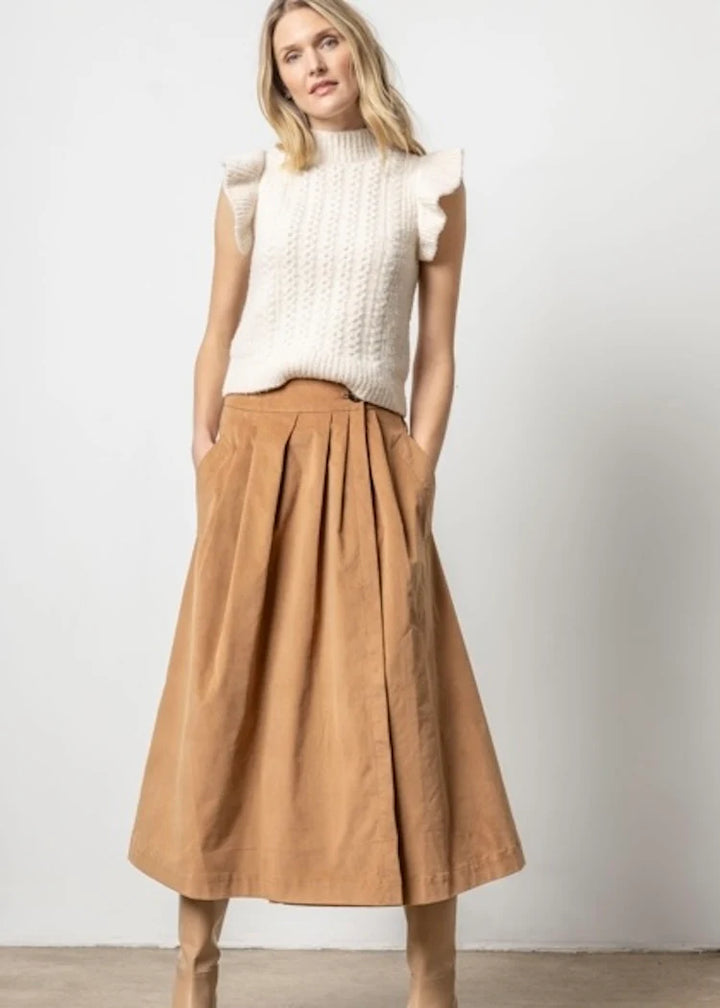 Corduroy Wrap Skirt - Acorn