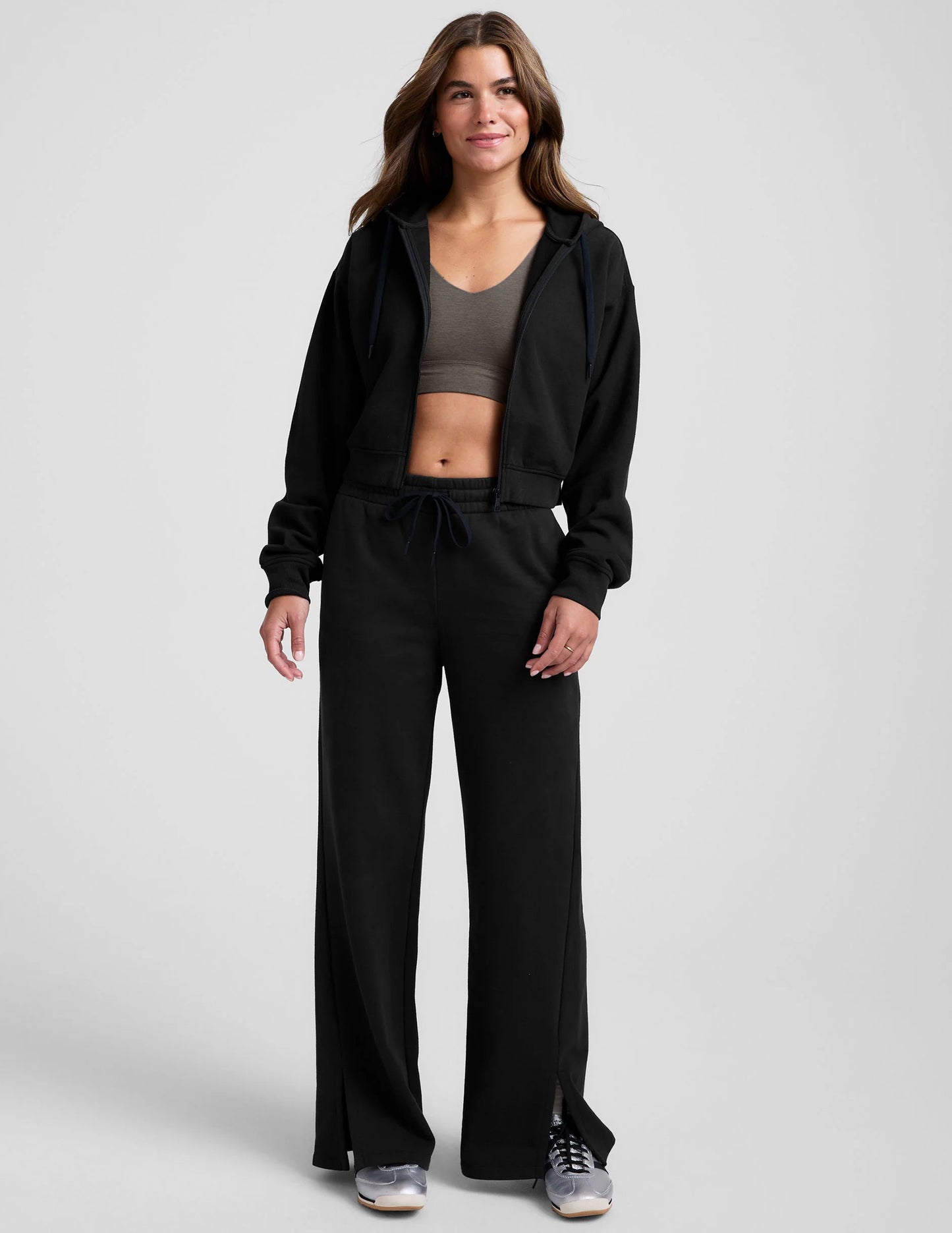 LuxeFleece Zip Up Hoodie - Black