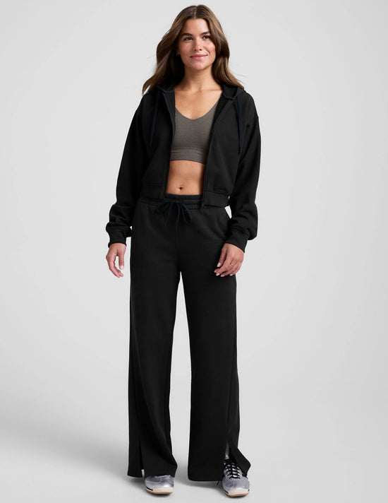 LuxeFleece Zip Up Hoodie - Black