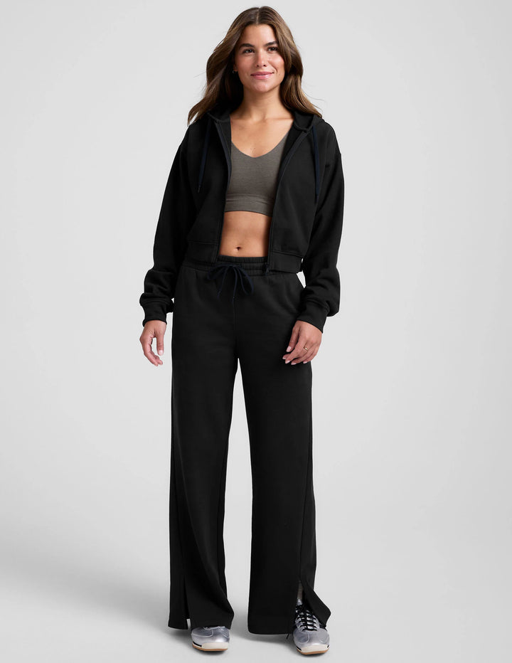 LuxeFleece Zip Up Hoodie - Black