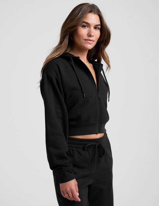 LuxeFleece Zip Up Hoodie - Black