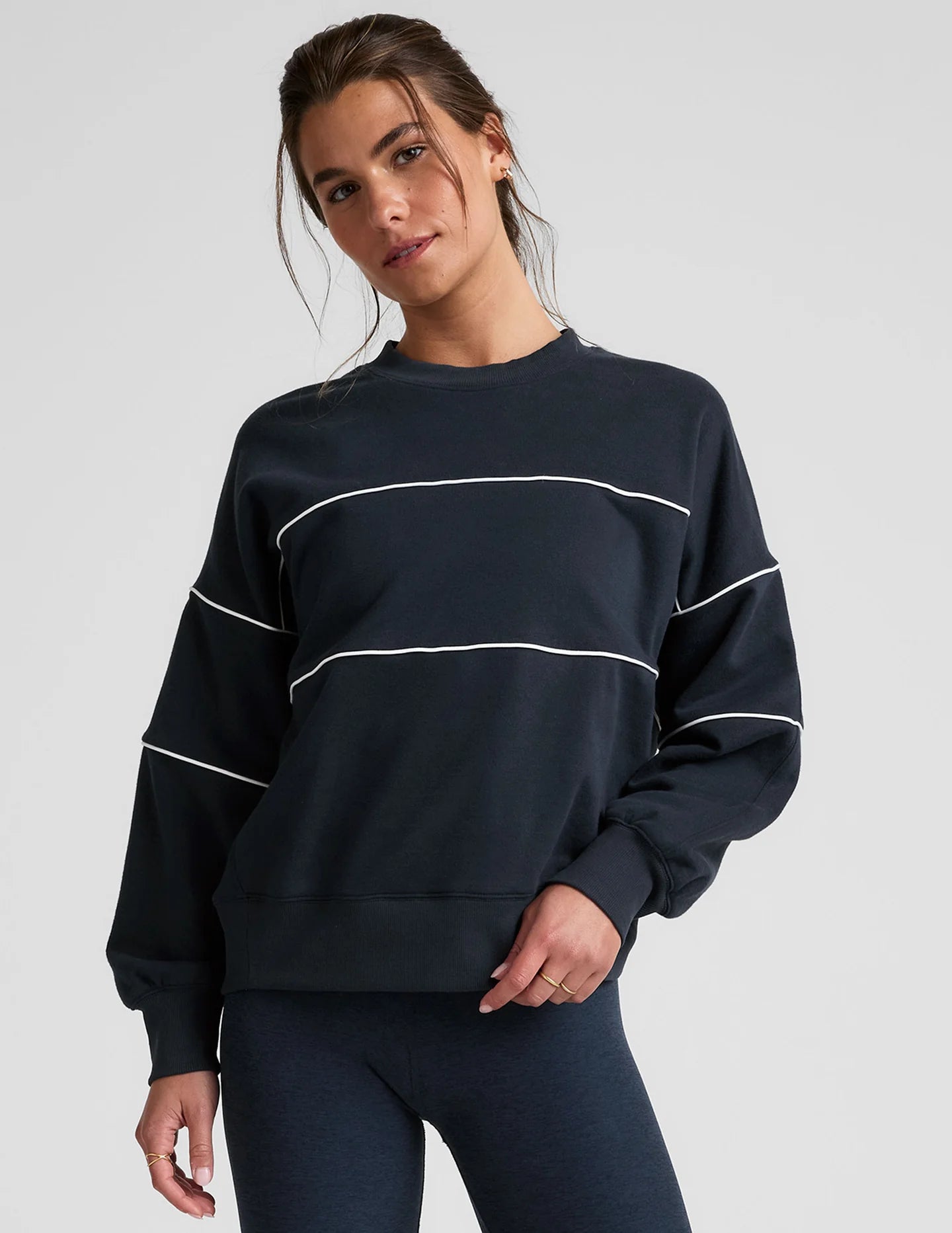 Luxefleece Piper Oversized Sweatshirt - Nocturnal Navy