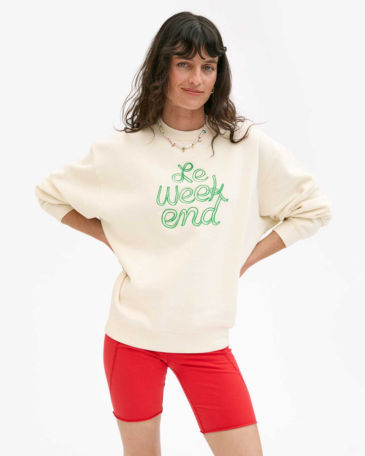 Oversized Sweatshirt - LE Weekend - Cream